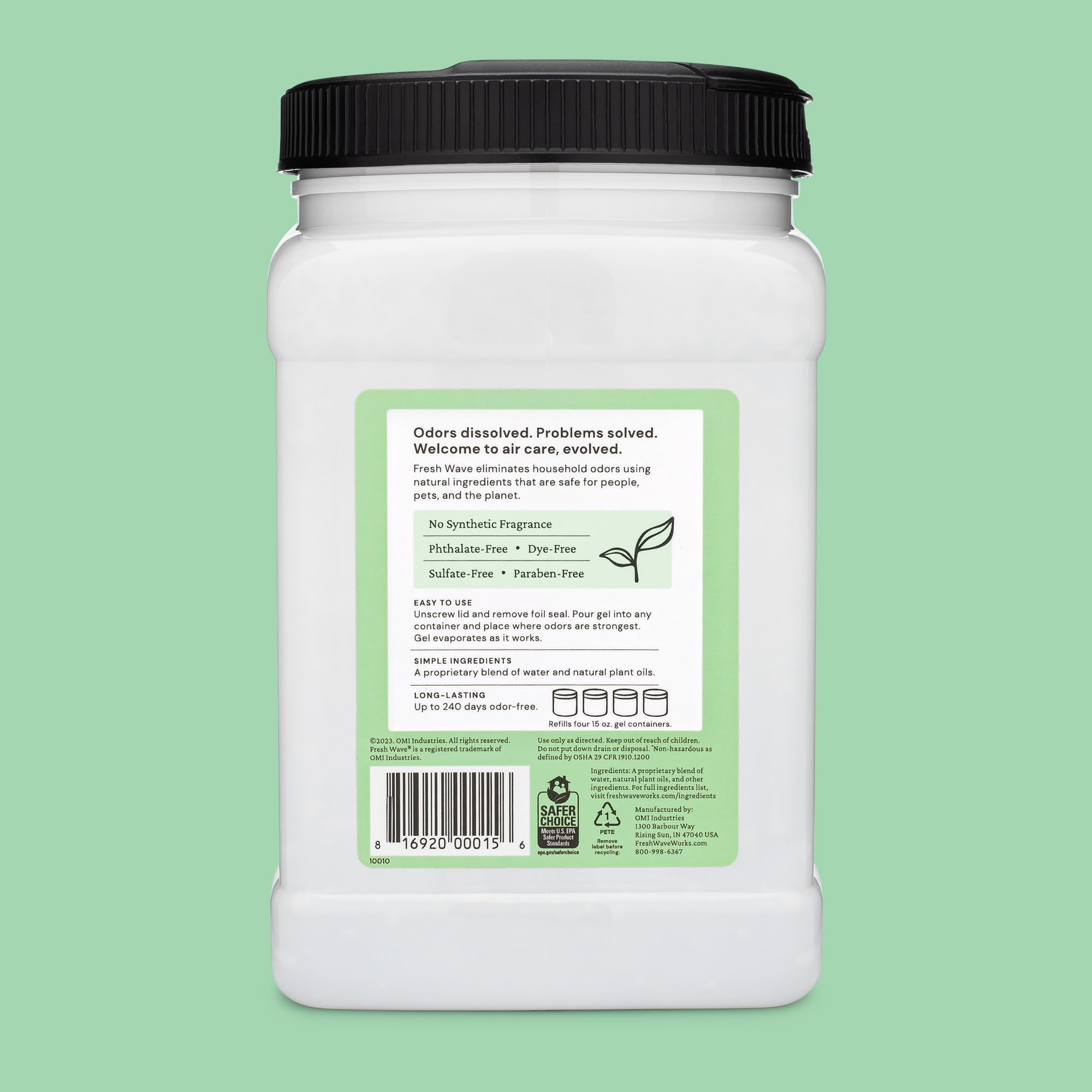 Fresh Wave Original Scent Odor Removing Gel Refill, 63 oz. | Safer Odor Absorbers for Home, Cooking, Trash, & Pets Areas | Natural Plant-Based Odor Eliminator