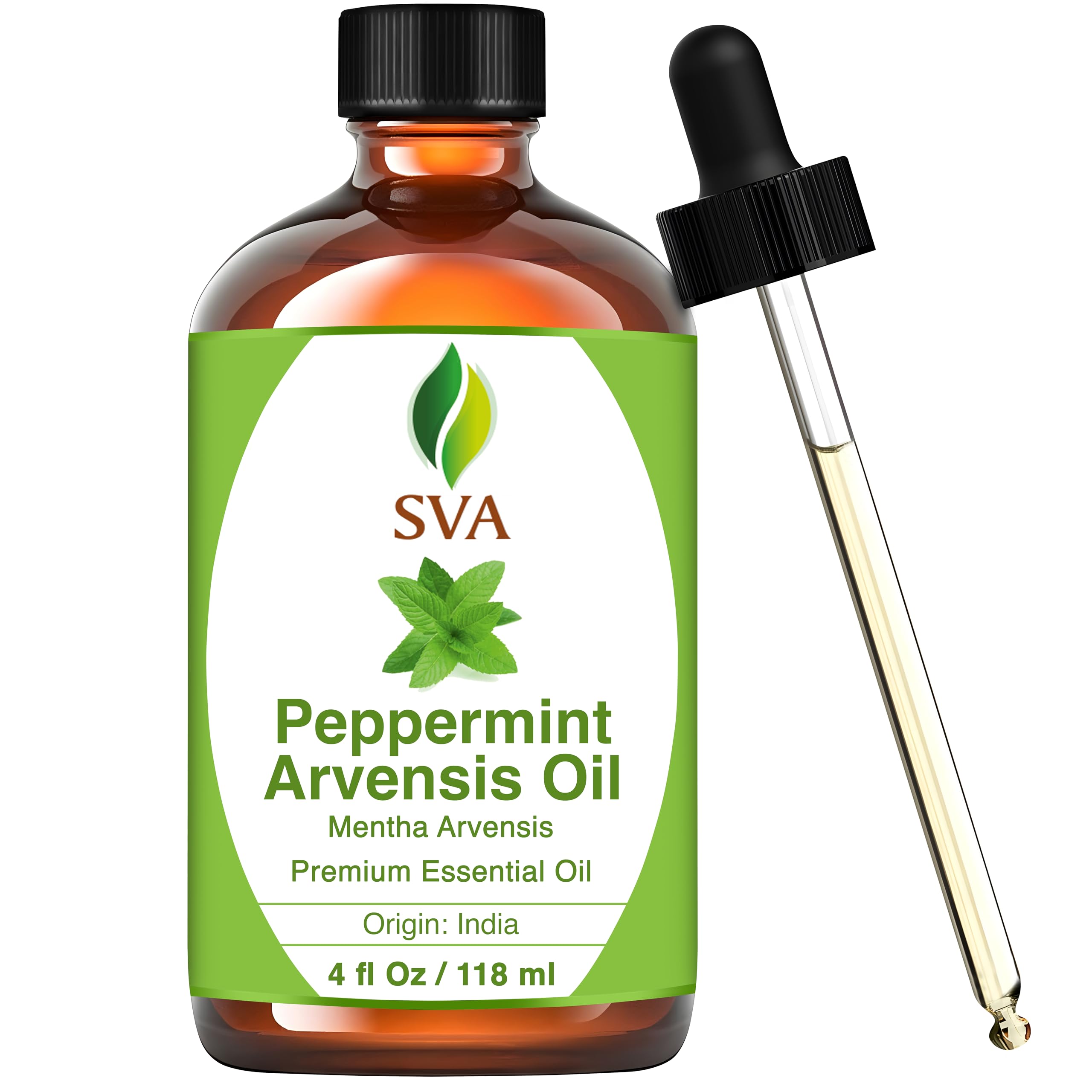 SVA Citronella Essential Oil – 4 Fl Oz – 100% Natural Citronella Oil - for Diffuser, Hair Care, Face, Skin Care, Aromatherapy, Scalp and Body Massage, Soap and Candle Making - with Dropper