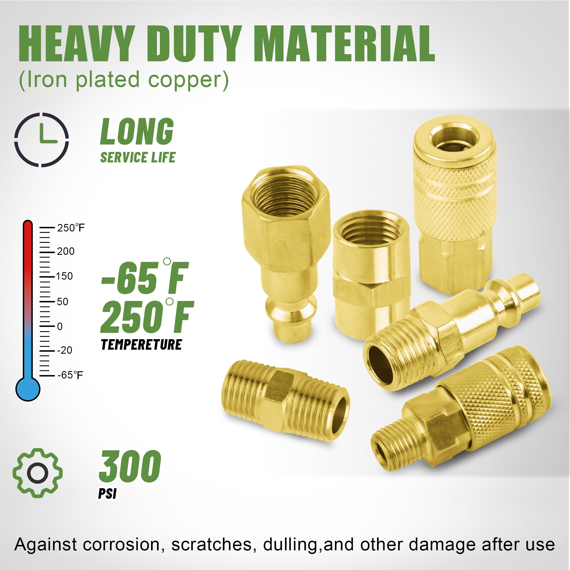 Ailbiuko Air Coupler & Plug Kit,45 Pcs 1/4" NPT Air Tool Fittings Set,Quick Connect Air Hose Fittings Air Compressor Accessories