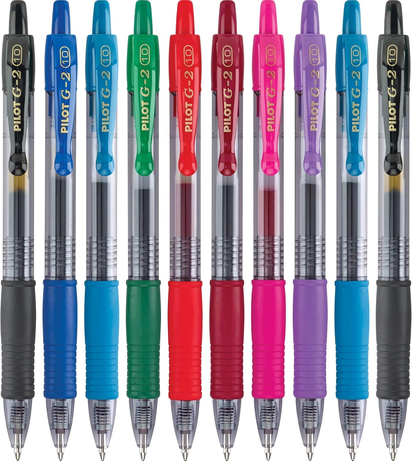 PILOT G2 Premium Gel-Tintenroller, Druckmechanismus, breite Spitze (1,0 mm), sortiert, 10er-Pack, (11887)