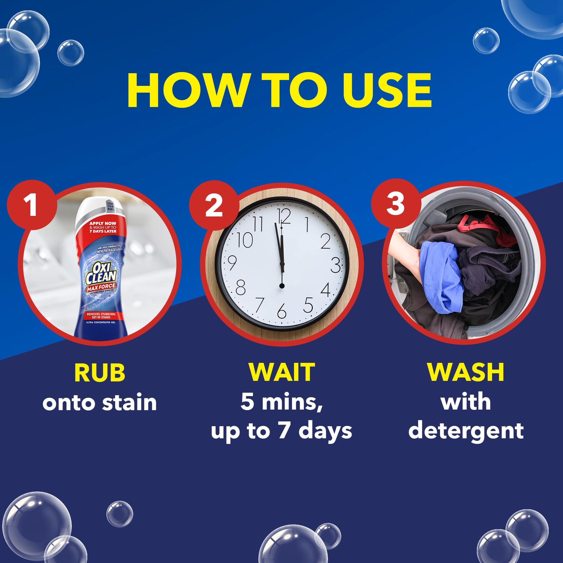 OxiClean Max Force Laundry Stain Remover Gel Stick, 6.2 fl oz
