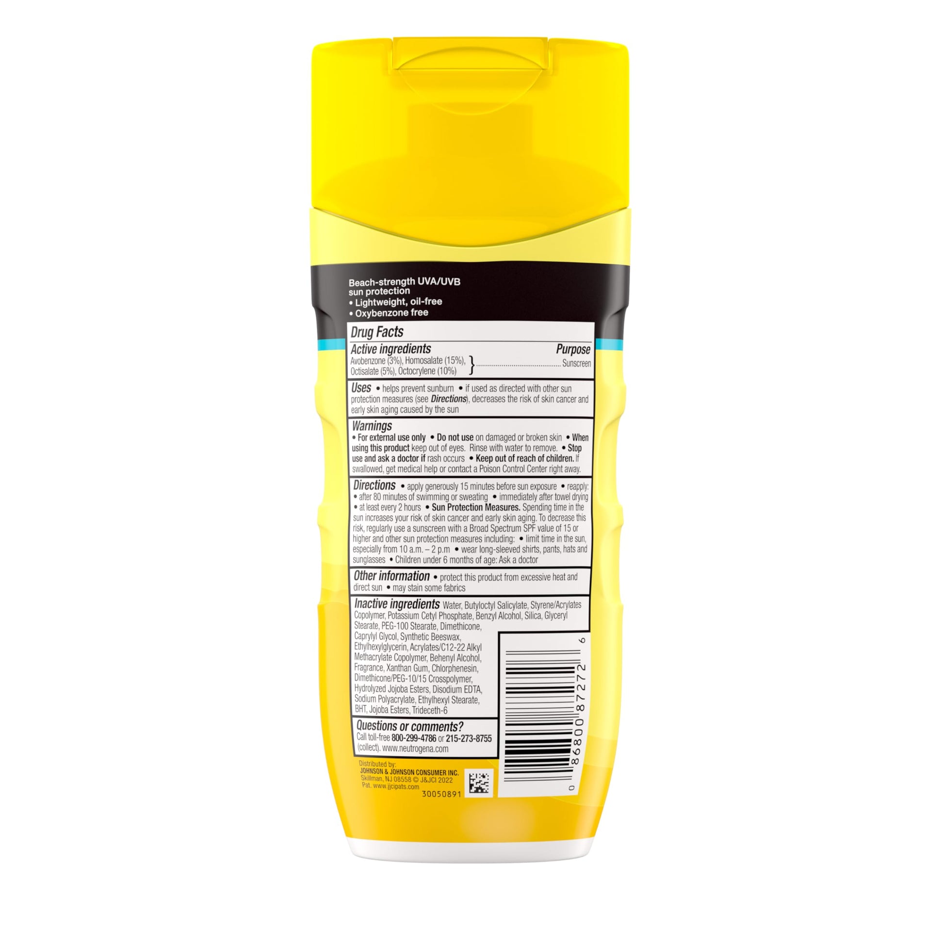 Neutrogena Sunscreen Lotion Beach Defense SPF 70, Face & Body Sunscreen, Broad Spectrum, Fast Absorbing, 6.7 Fl Oz, Water Resistant 80 Min, Oil-Free, Oxybenzone & Octinoxate Free