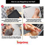 ReignDrop Ink Pad For Baby Footprint & Handprint - Creates Impressive Long Lasting Keepsake Stamp for Infant & Kids. Smudge Proof, Easy to Wipe Off Skin, Safe & Gentle Acid Free(Black)