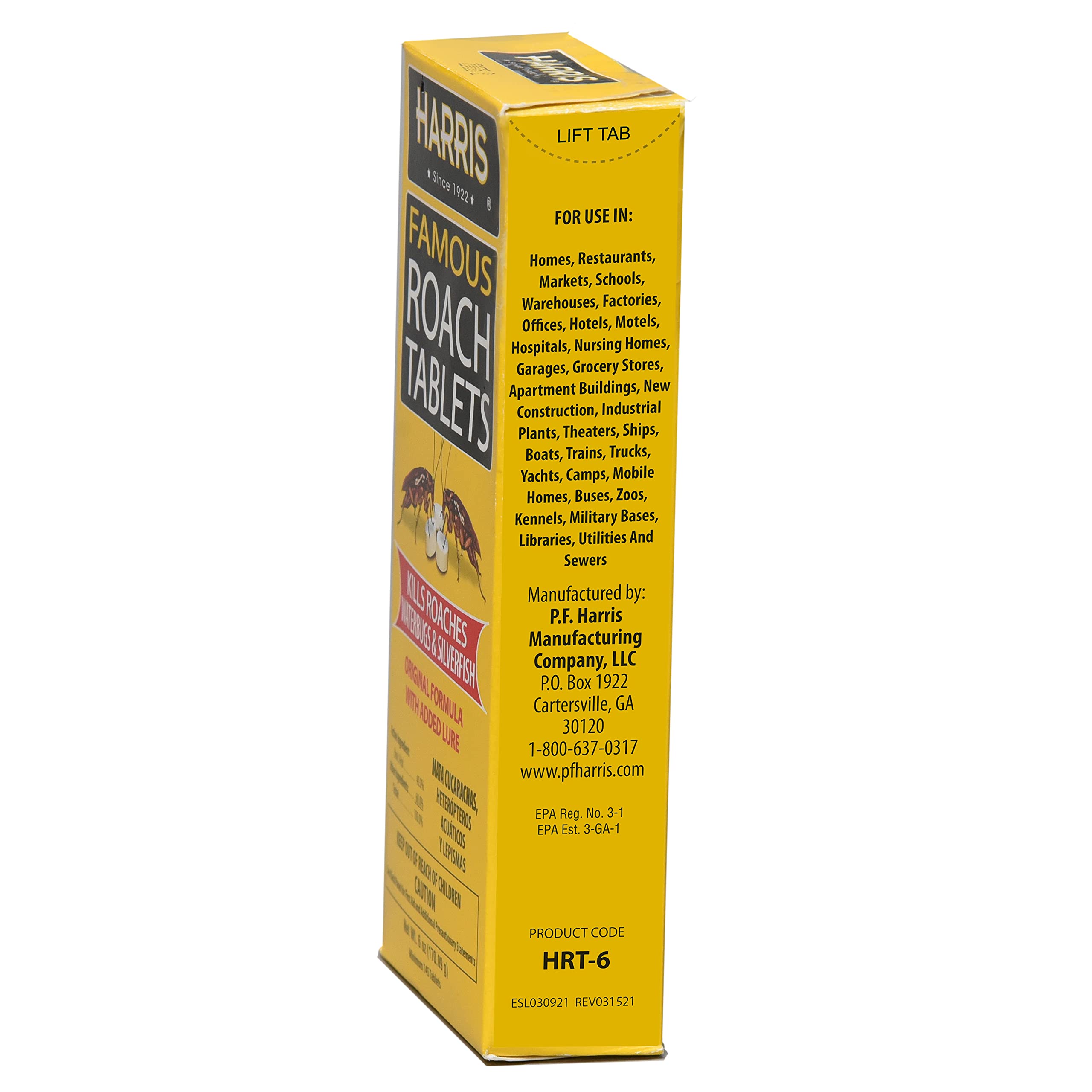 Harris Roach Tablets, Boric Acid Roach and Insects Killer with Lure, Alternative to Bait Traps (6oz, 145 Tablets), Yellow