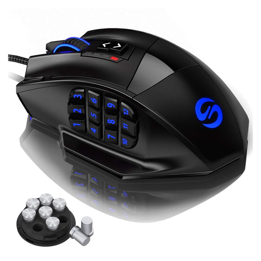 UtechSmart Venus Gaming Mouse RGB Wired, 16400 DPI High Precision Laser Programmable MMO Computer Gaming Mice [IGN's Recommendation]