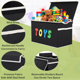 YOLOXO Toy Box Chest, Collapsible Sturdy Storage Bins with Lids, Extra Large Kids Toy Storage Organizer Boxes Bins Baskets for Kids, Boys, Girls, Nursery Room, Playroom, Closet (BLACK)