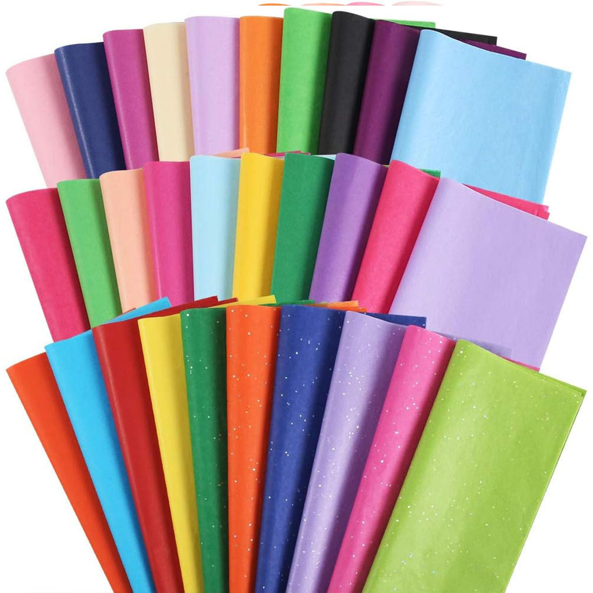 3 Otters 150 Blatt Seidenpapier, 35,5 x 50,8 cm Seidenpapier für Geschenktaschen, 30 Farben, Geschenkverpackungszubehör für Bastelarbeiten, Partydekorationen, Kunstprojekte