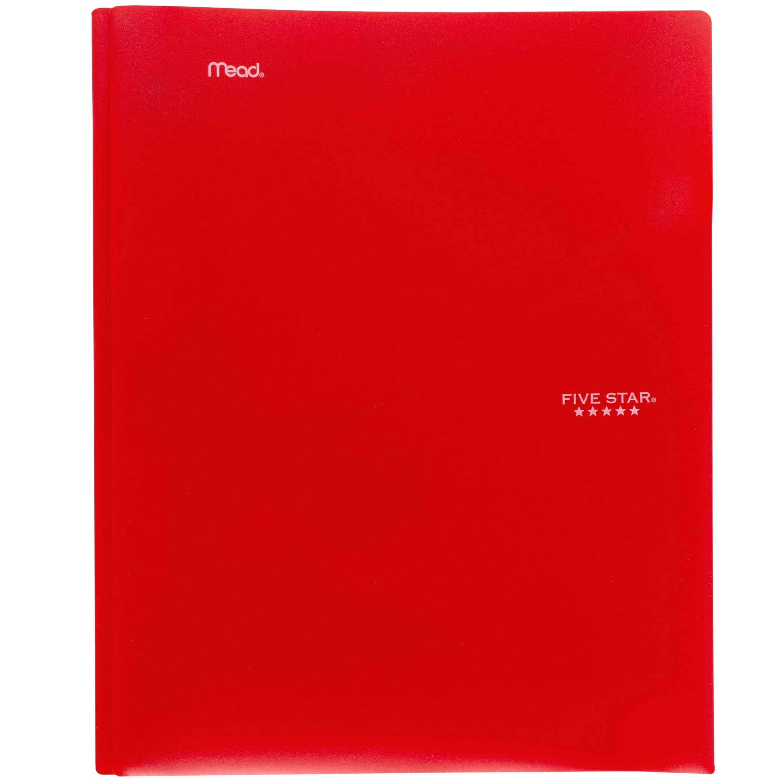 Five Star 2-Pocket Folder, 4 Pack, Plastic Folder with Prong Fasteners, Holds 8-1/2" x 11" Paper, Black, Fire Red, Forest Green, Pacific Blue (38140)
