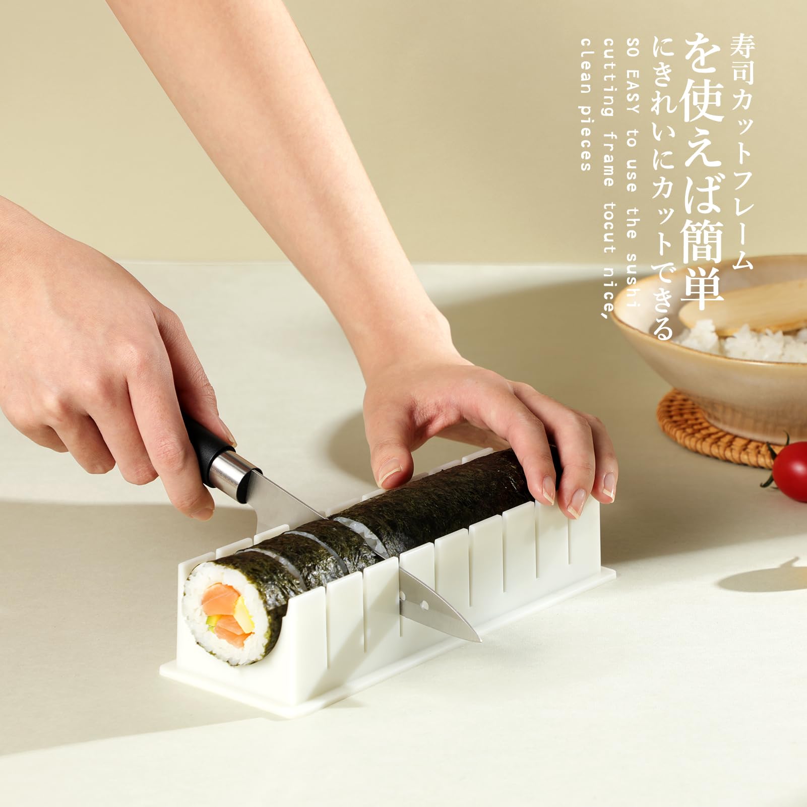 Delamu Sushi Making Kit, 20 in 1 Bazooka Roller Kit with Chef’s Knife, Bamboo Mats, Rice Mold, Temaki Sushi Mats, Rice Paddle, Spreader, Chopsticks, Sauce Dishes, Guide Book