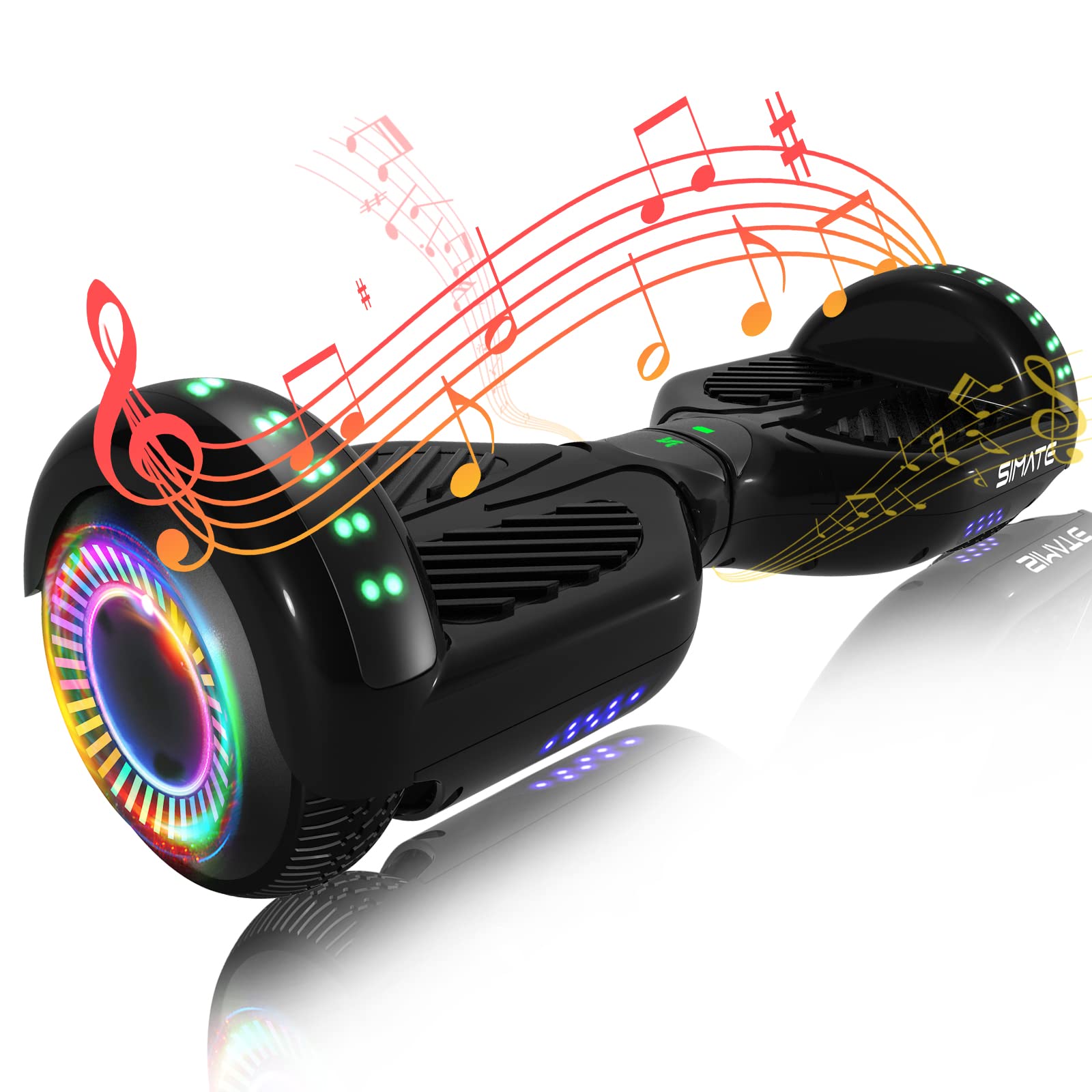 SIMATE 6.5" Hoverboard with Bluetooth & LED Lights, Self Balancing Hover Boards for Kids & Adults & Girls & Boys, for All Ages