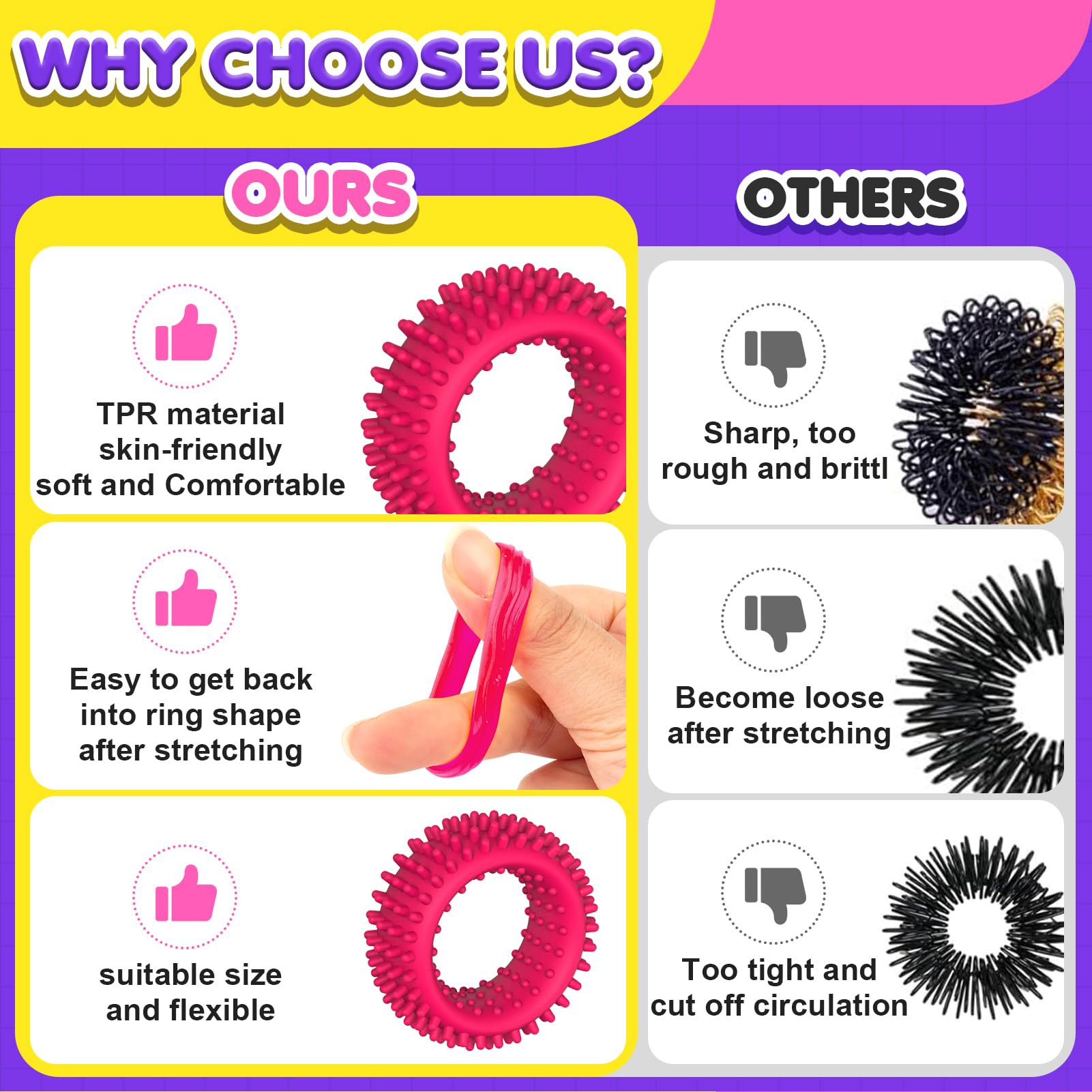 Fidget Toys Sensory Rings for Kids: Fidget Ring 18 Pack - Sensory Toys for Kids with Autism - Quiet Anxiety Fidgets Bulk for Classroom Prize - Christmas Stocking Stuffers