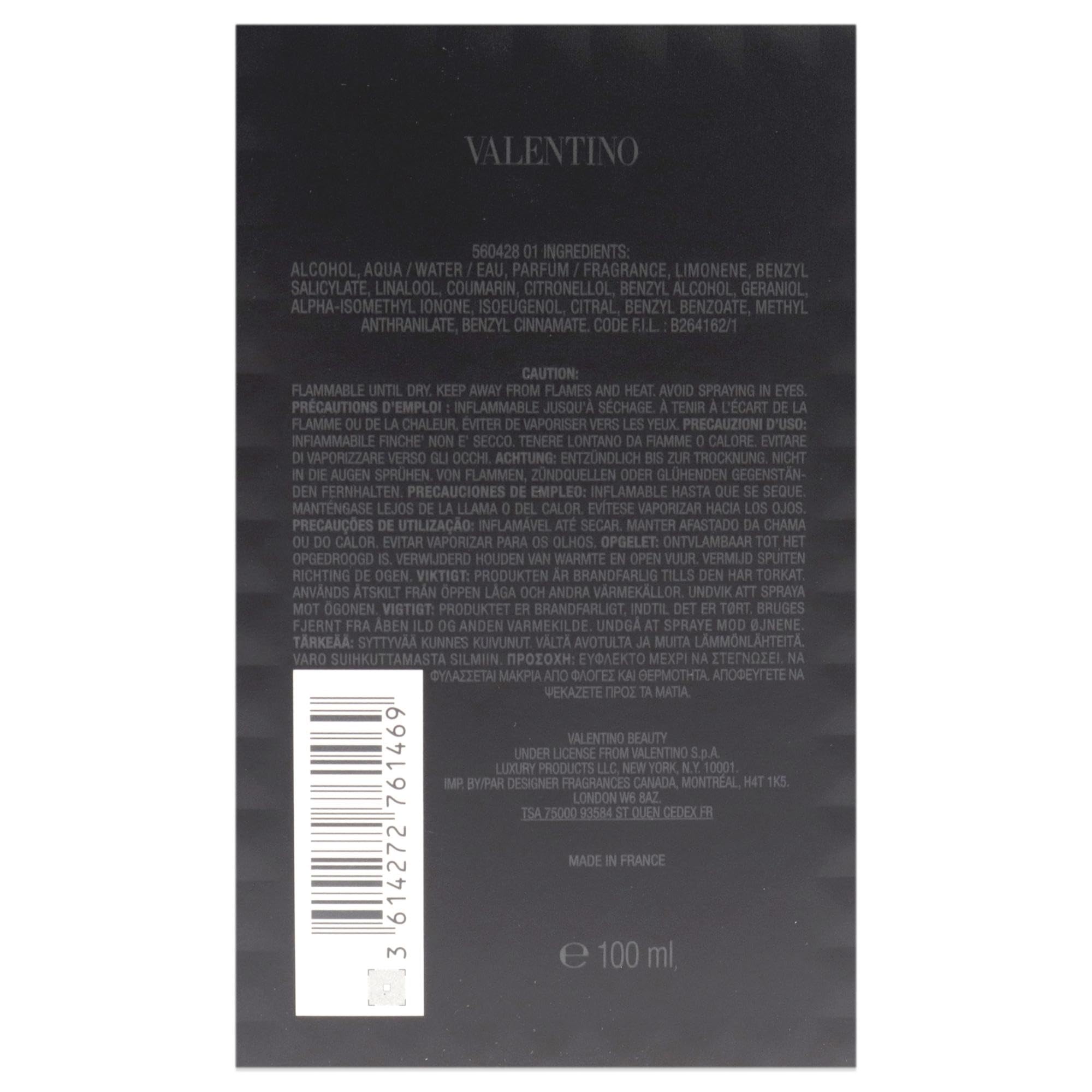 Valentino Uomo Born in Roma for Men 3.4 oz Eau de Toilette Spray