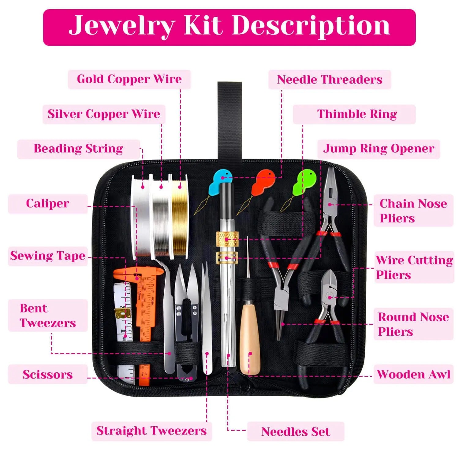 Shynek Jewelry Making Supplies Kits for Adults with Jewelry Making Tools, Earring Charms, Wires, Findings and Helping Hands for Jewelry Making and Repair