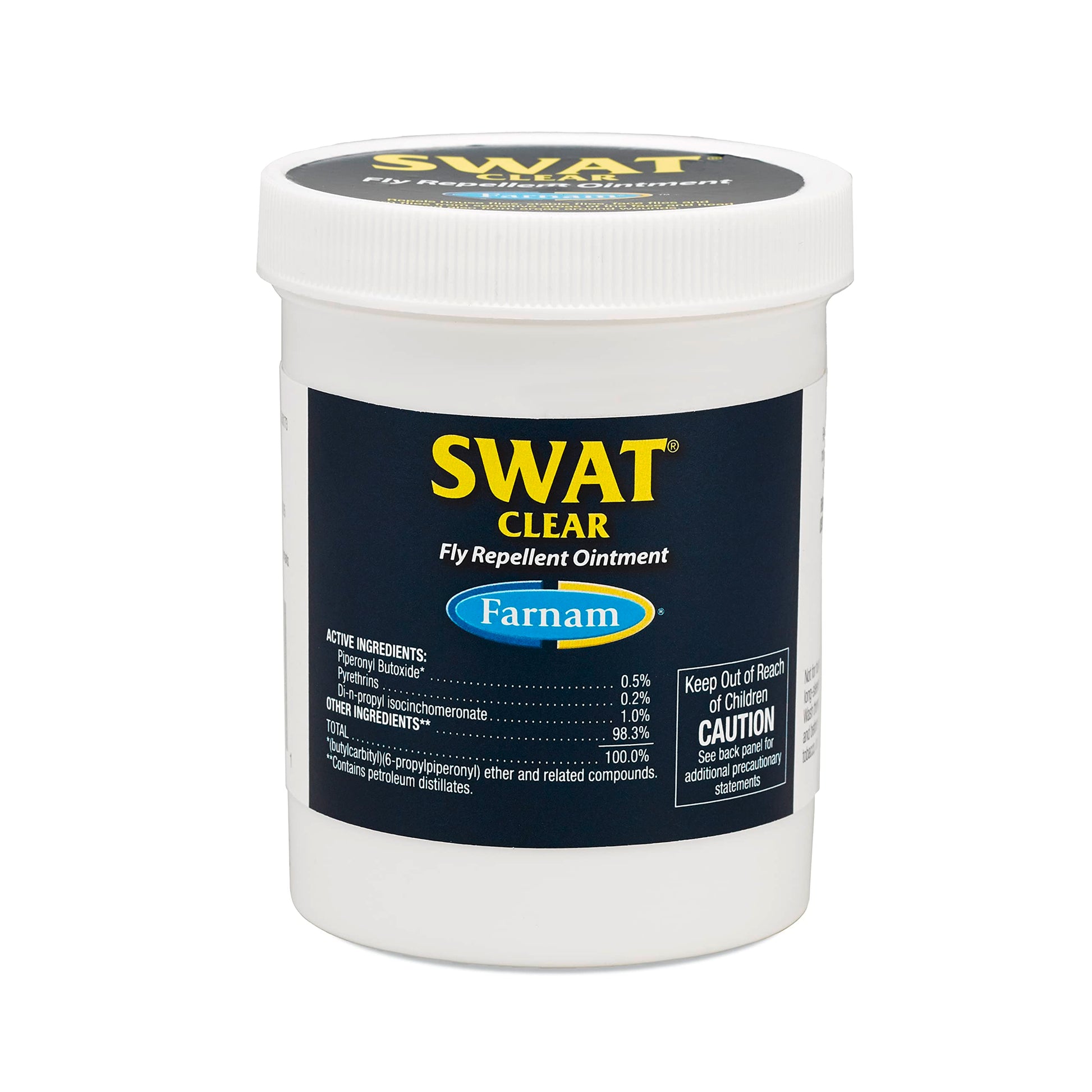 Farnam SWAT Clear Fly Repellent Ointment for Horses, Repels House, Stable, Face & Horn Flies, Protects Wounds on Horses, Ponies & Dogs, 7 oz.
