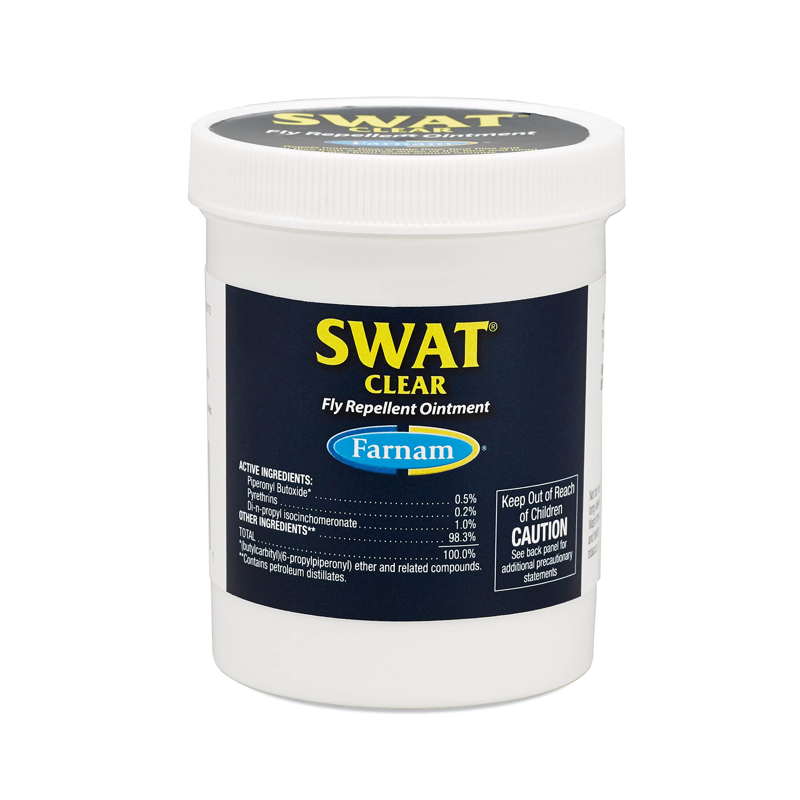Farnam SWAT Clear Fly Repellent Ointment for Horses, Repels House, Stable, Face & Horn Flies, Protects Wounds on Horses, Ponies & Dogs, 7 oz.