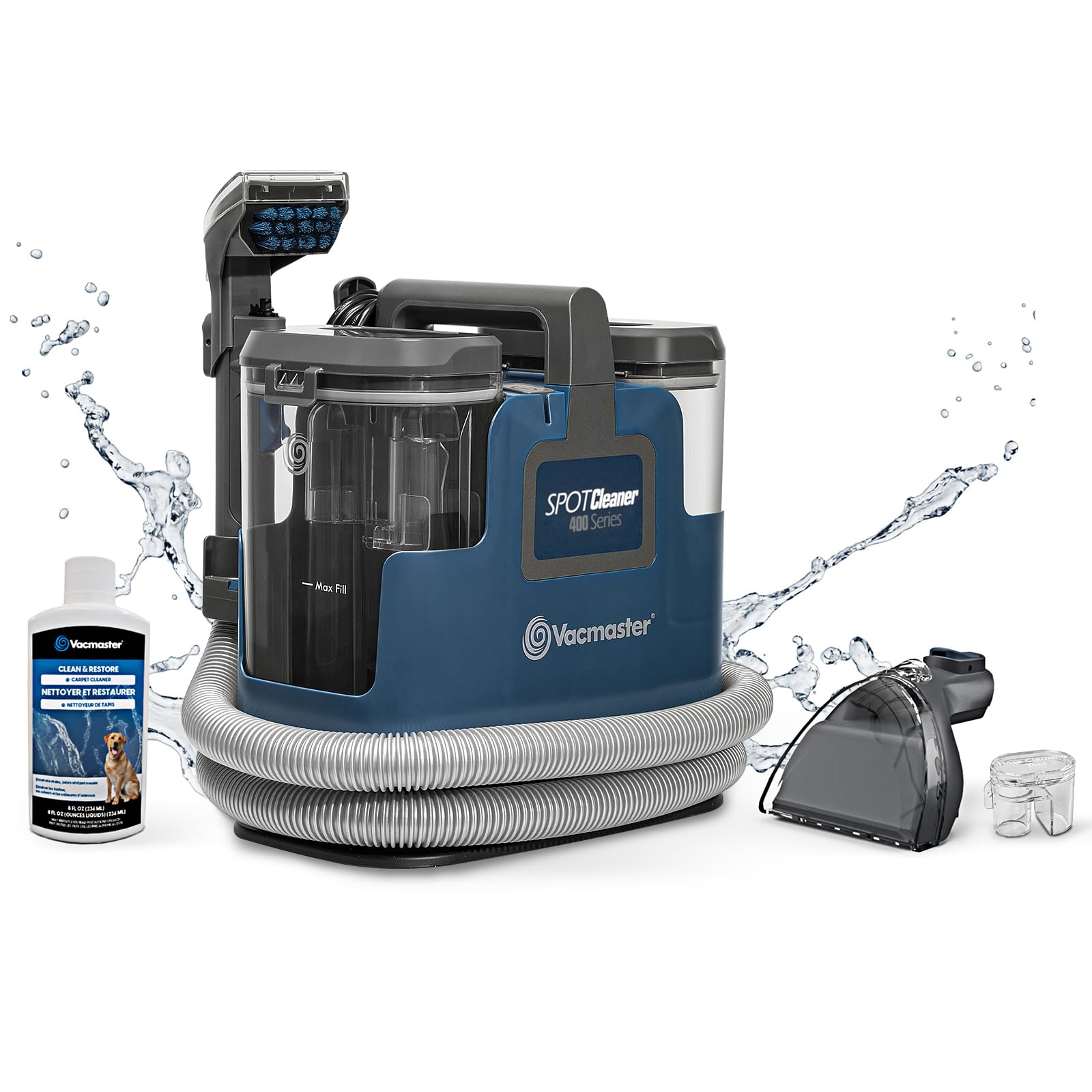 Vacmaster SCB301 400 Series آلة تنظيف البقع المحمولة للسجاد والمفروشات، شفط بقوة 15 كيلو باسكال مع أدوات متعددة الاستخدامات للحيوانات الأليفة، والسجاد الصغير والأرائك