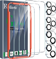 Ferilinso 3 Pack Screen Protector for iPhone 14 Plus iPhone 14 Pro Max with 2 Pack Tempered Glass Camera Lens Protector Phone Case FrienDly Accessories Protector de Pantalla for Apple 14 Plus Pro Max