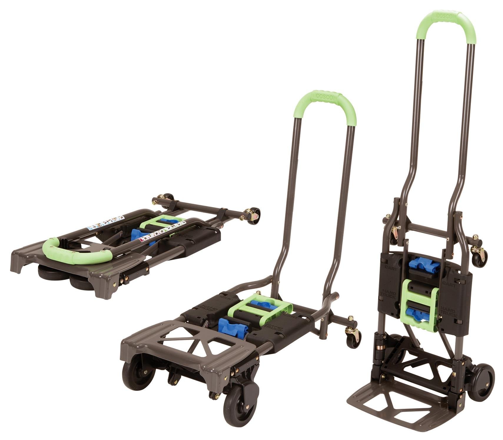 COSCO Shifter faltbarer Multi-Positions-Handwagen und -Karre, 136 kg Tragkraft, grün, 12222PBG1E