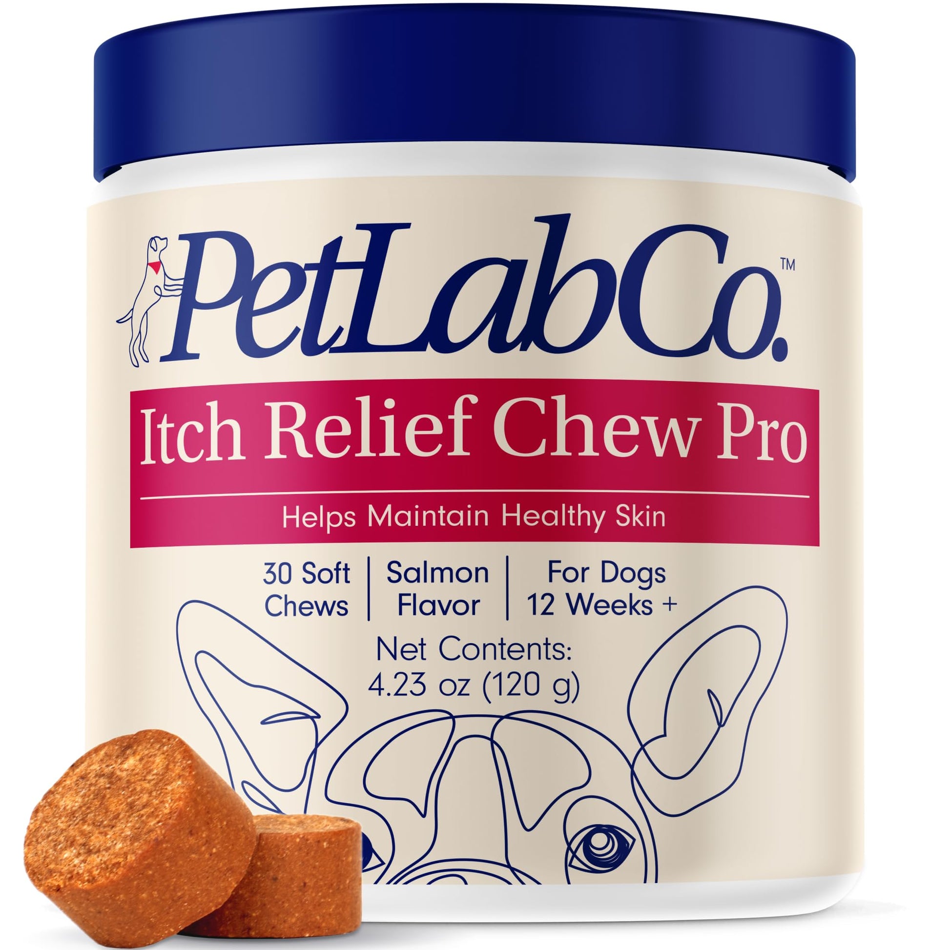 PetLab Co. Itch Relief Chew Pro for Dogs – Omega 3 for Dogs Itch Supplement - Packed with Beneficial Fatty Acids for Healthy Skin – Seasonal Allergies Support