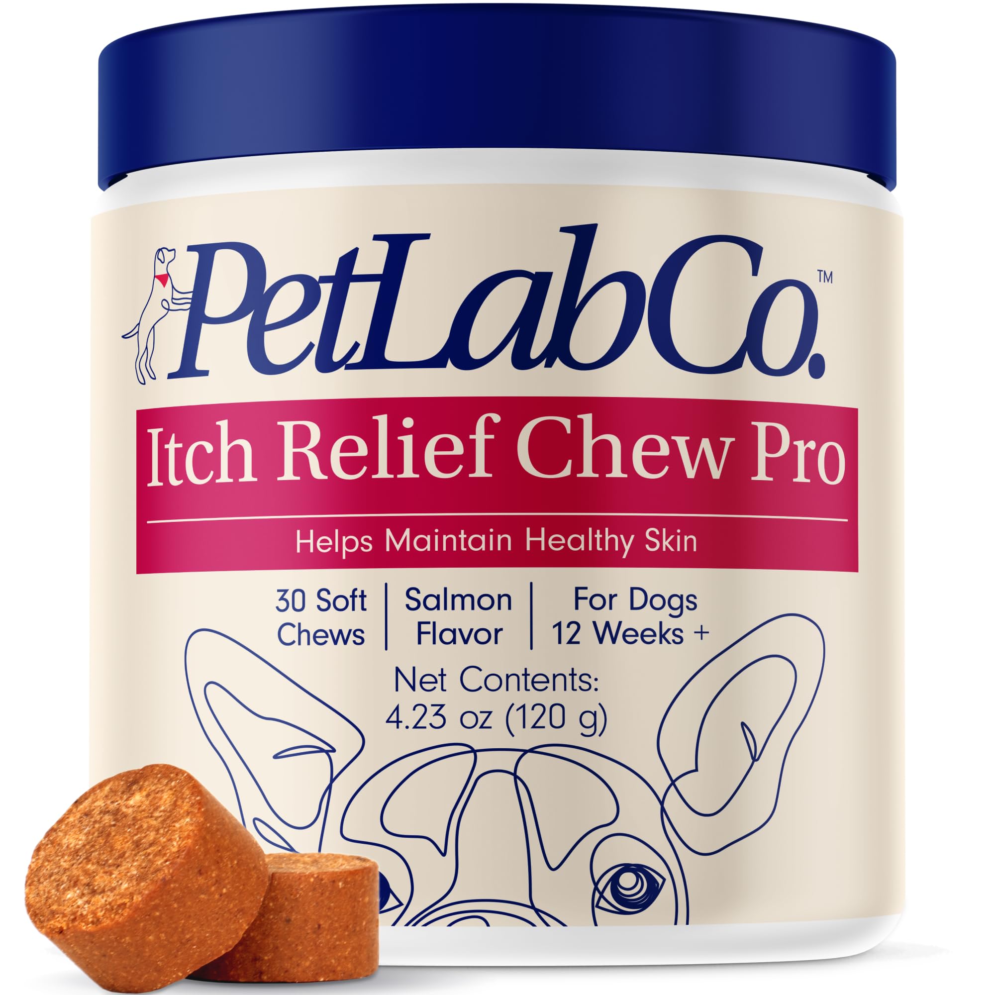 PetLab Co. Itch Relief Chew Pro for Dogs – Omega 3 for Dogs Itch Supplement - Packed with Beneficial Fatty Acids for Healthy Skin – Seasonal Allergies Support