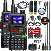 Baofeng Radio Ham Radio Long Range AR-5RM 10W Handheld NOAA Emergency Weather Radio 999CH Rechargeable Walkie Talkies with Programming Cable,USB-C Charging for Survival Gear Hunting Camping,2 Pack