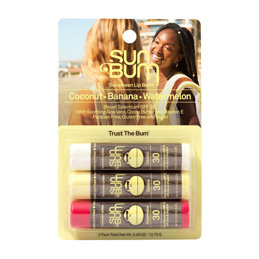 Sun Bum SPF 30 Sunscreen Lip Balm | Vegan and Cruelty Free Broad Spectrum UVA/UVB Lip Care with Aloe and Vitamin E for Moisturized Lips | Variety Pack |.15 oz