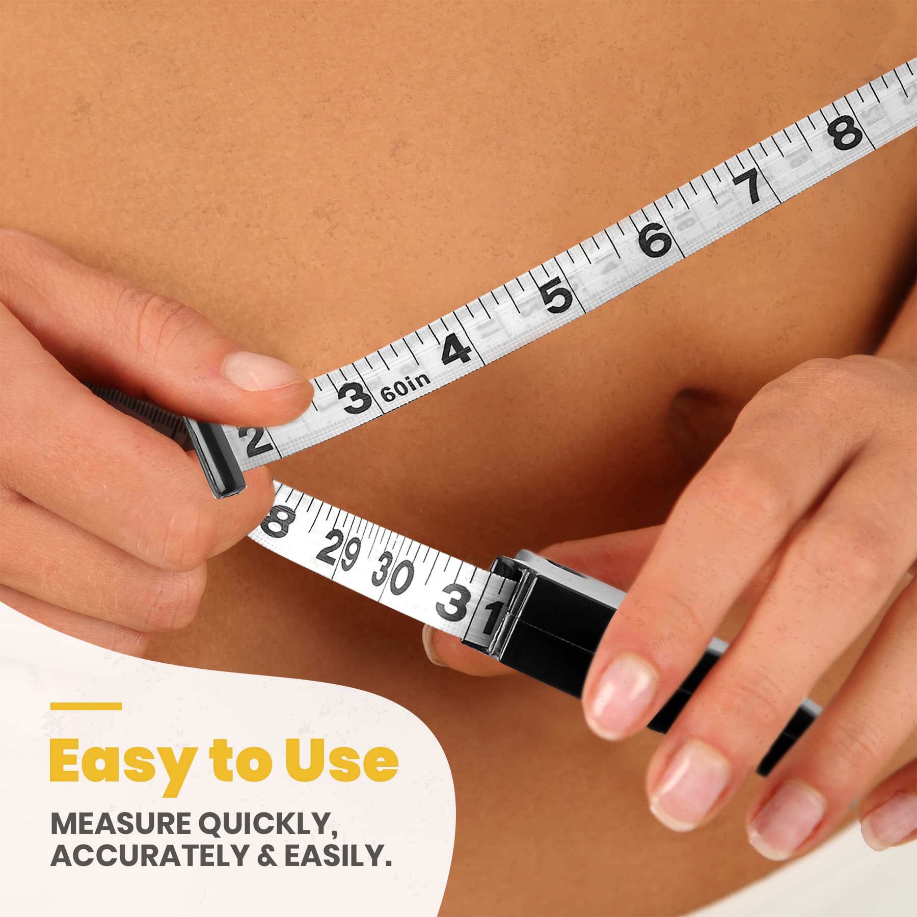MEDca Body Fat Caliper and Measuring Tape for Body - Skinfold Calipers and Body Fat Tape Measure Tool for Accurately Measuring BMI Skin Fold Fitness and Weight-Loss, (Black)