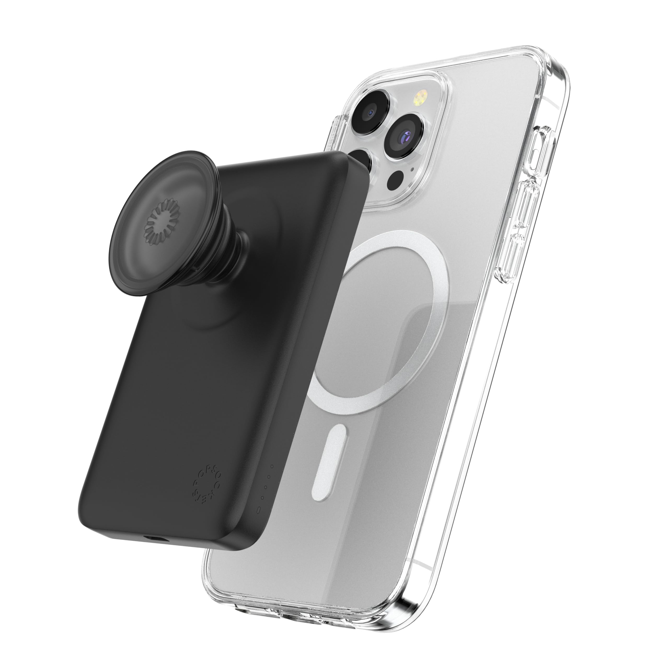 PopSockets PowerPack for MagSafe Magnetic Power Bank, Portable Phone Charger, Magnetic Wireless Battery Pack, 5000mAh for iPhone 16/15/14/13/12 Pro/Pro Max/Plus - Black