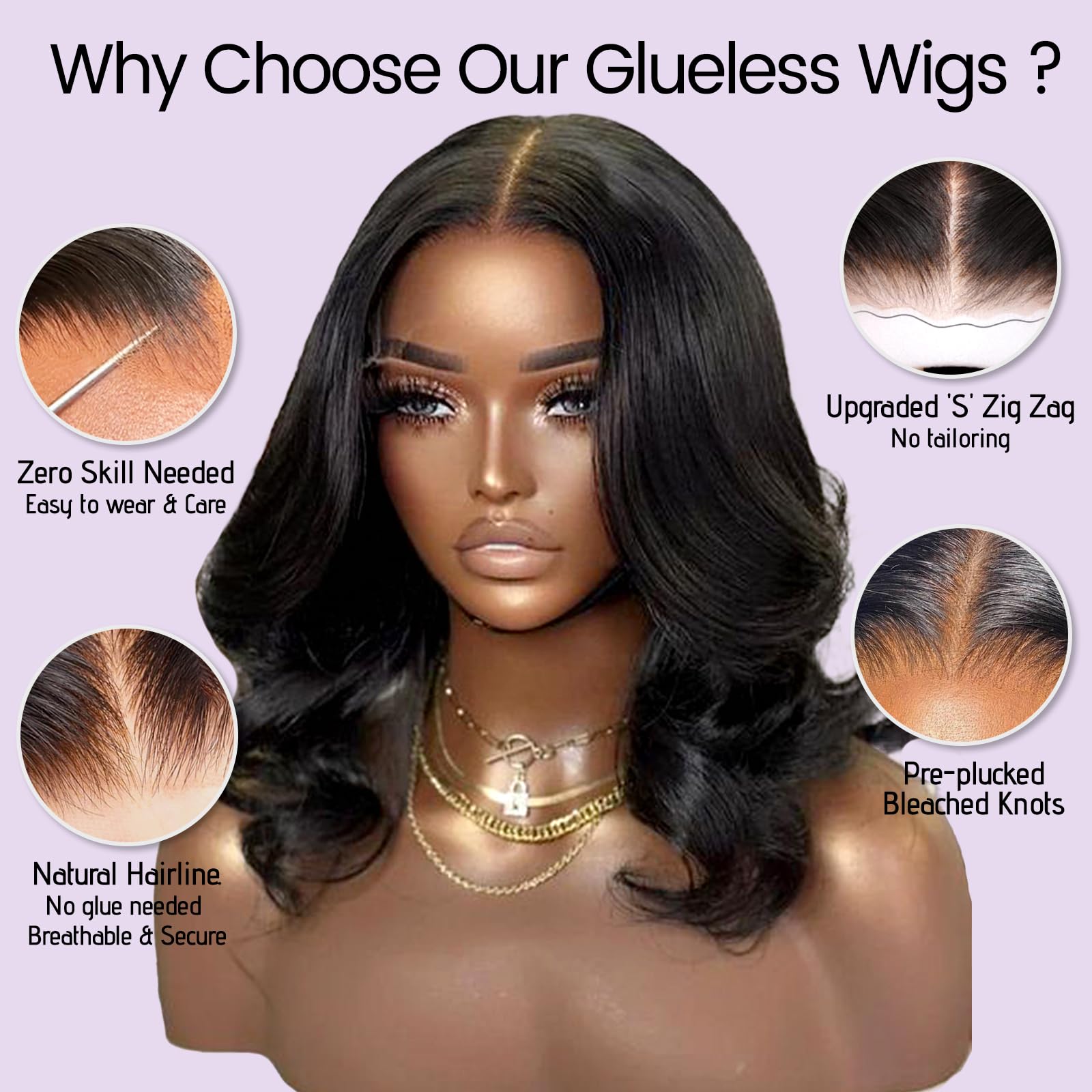 UVVUVV Wear and Go Glueless Wigs Pre Plucked Pre Cut 4x4 Body Wave Bob Wig Human Hair wigs for black women Short Bob Wig Human Hair 180 dentisty natrual color 14inch