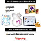 ReignDrop Ink Pad For Baby Footprint & Handprint - Creates Impressive Long Lasting Keepsake Stamp for Infant & Kids. Smudge Proof, Easy to Wipe Off Skin, Safe & Gentle Acid Free(Black)