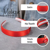 Motique Accessories 1 Inch Satin Hard Headband for Women and Girls