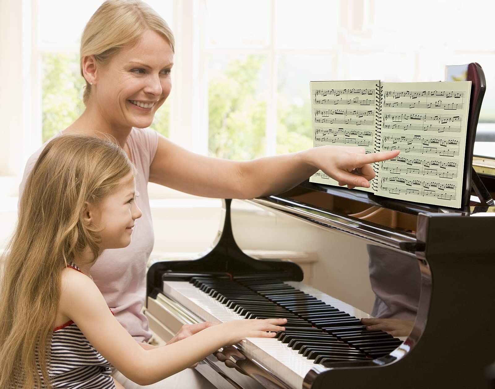 MOREYES Blank Sheet Music Composition Manuscript Staff Notebook with 100 Pages 10.24x7.5 inch/26x19cm (Music clef notebook)