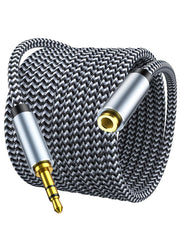 MORELECS Headphone Extension Cable 10ft - 3.5mm Extension Cable Nylon Braided Aux Cord Extender for Smartphones, Tablets, Media Players (No Mic Support)