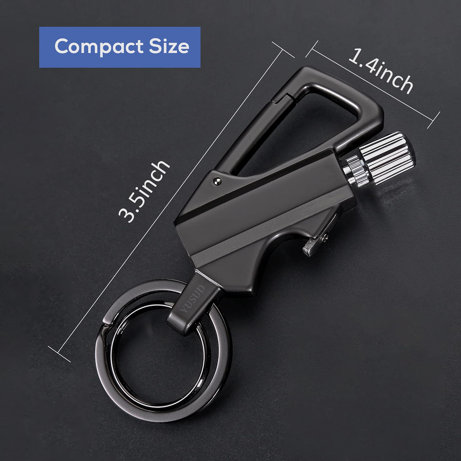 YUSUD 2 Pack Permanent Match Infinity Lighter with Multitool Keychain Bottle Opener, Reusable Waterproof Match Strike Anywhere, Forever Flint Fire Starter for Outdoor Survival, for Men
