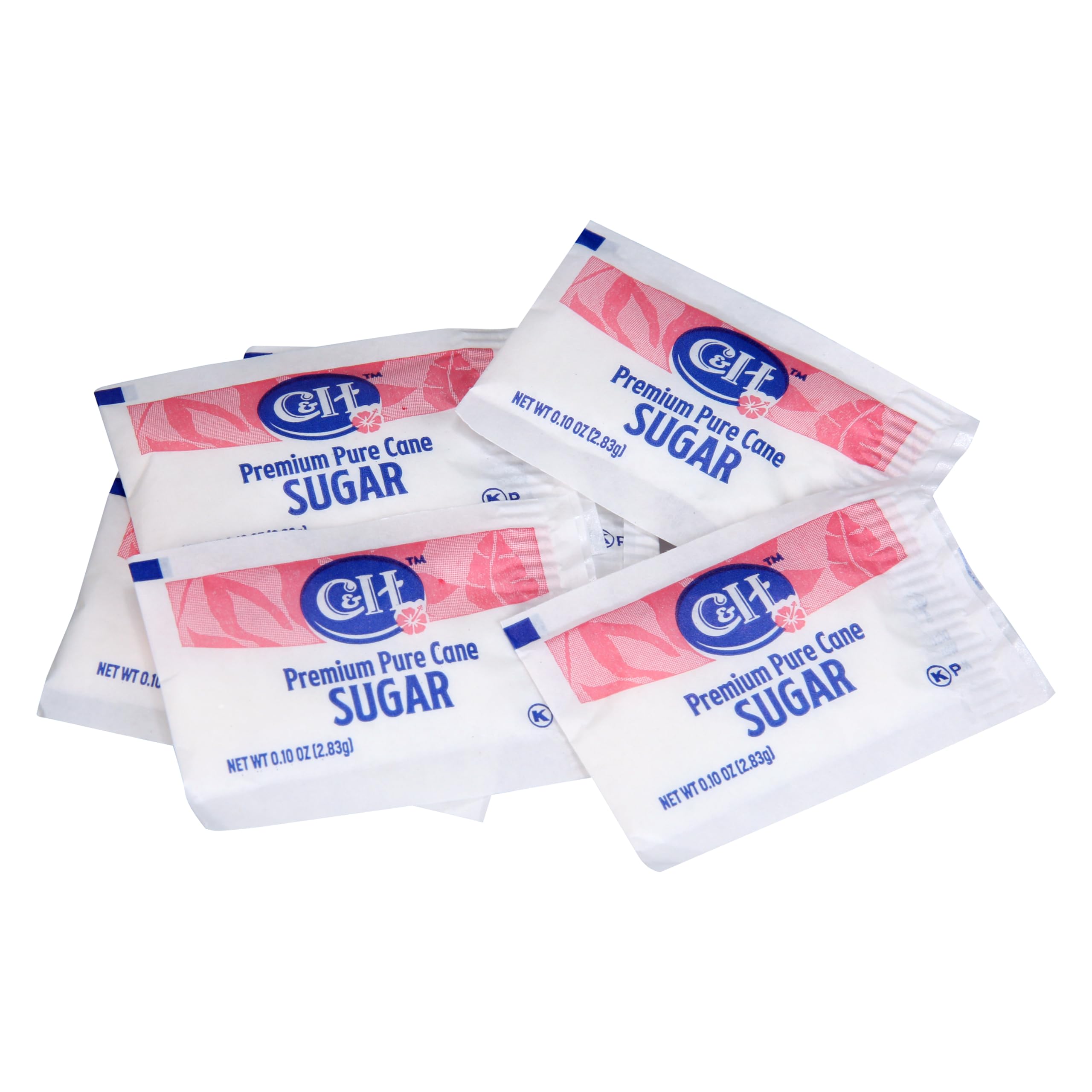 C&H Premium Pure Cane Sugar Packets, 0.10 Ounce (2.8 Gram) NON-GMO Packets, Pack of 400 in Dispenser Box