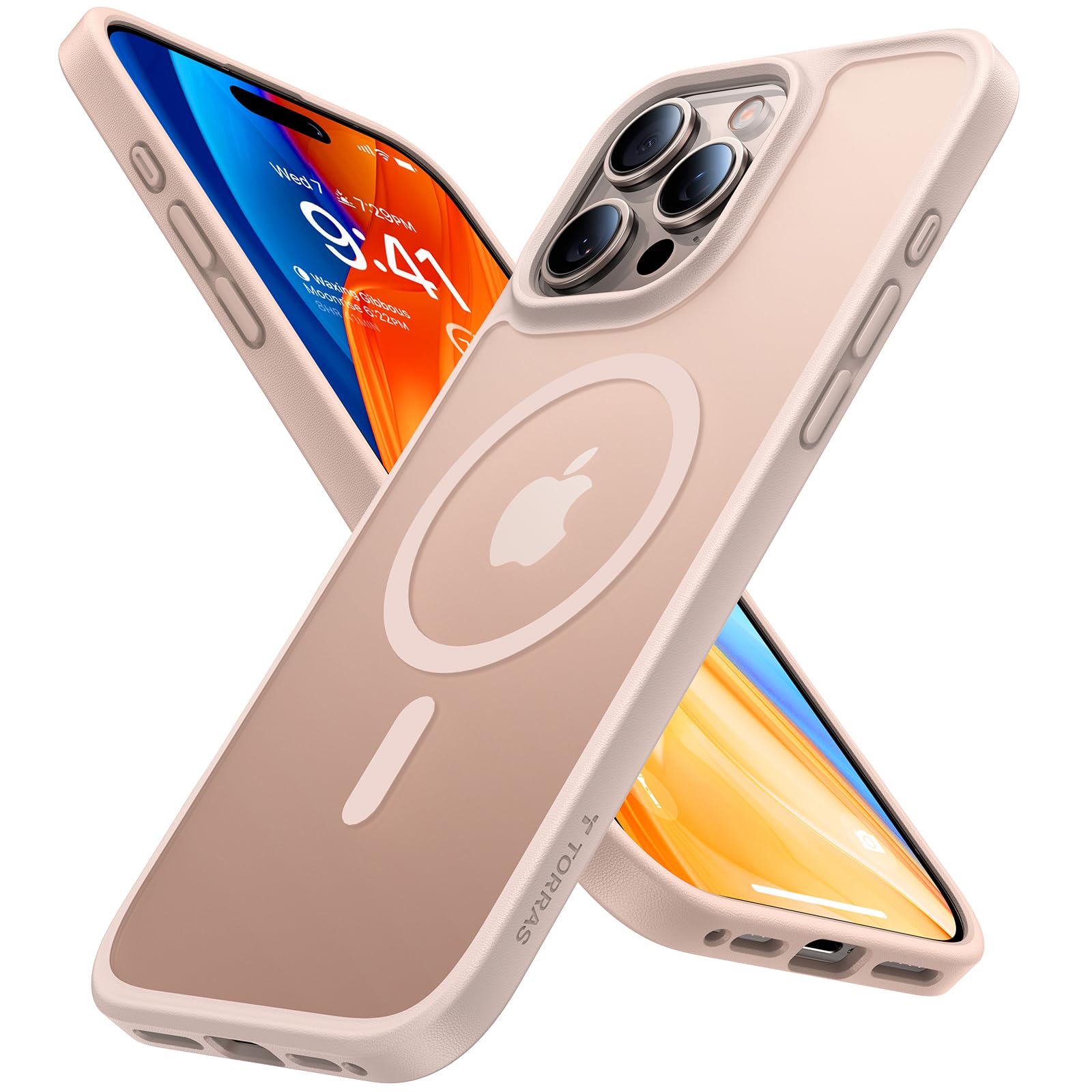 TORRAS Stronger Magnetic & Shockproof for iPhone 16 Pro Case Clear, Military Grade Drop Protection, Compatible with MagSafe, Case for iPhone 16 Pro Case Slim, PC & TPU Anti-Yellowing Diamond Clear