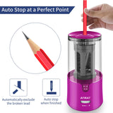 AFMAT Electric Pencil Sharpener, Pencil Sharpener for Colored Pencils, Auto Stop, Super Sharp & Fast, Electric Pencil Sharpener Plug in for 6-12mm No.2/Colored Pencils/Office/Home-Black