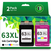 TEINO 63XL 63 Ink Cartridges Combo Pack for HP Printers Remanufactured Replacement for HP Ink 63 63XL OfficeJet 3830 4650 5255 5258 4655 4652 3833 Envy 4520 4512 DeskJet 1112 3630 (Black Tri-Color)