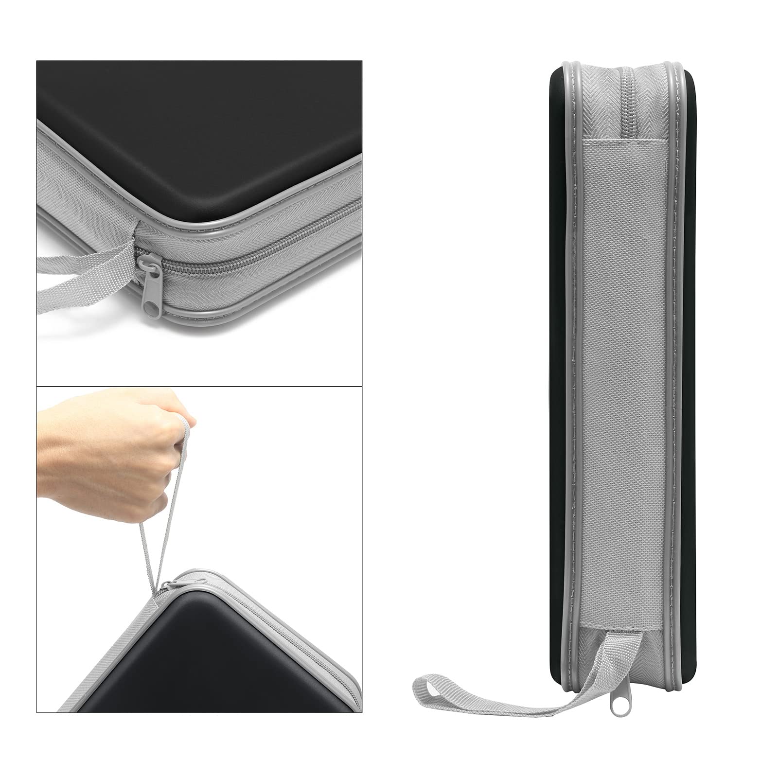 Siveit CD Case, DVD Case Holder 96 Capacity Hard Plastic CD DVD Disc Cases Storage Binder Wallet for Car Home Office Travel (Black)