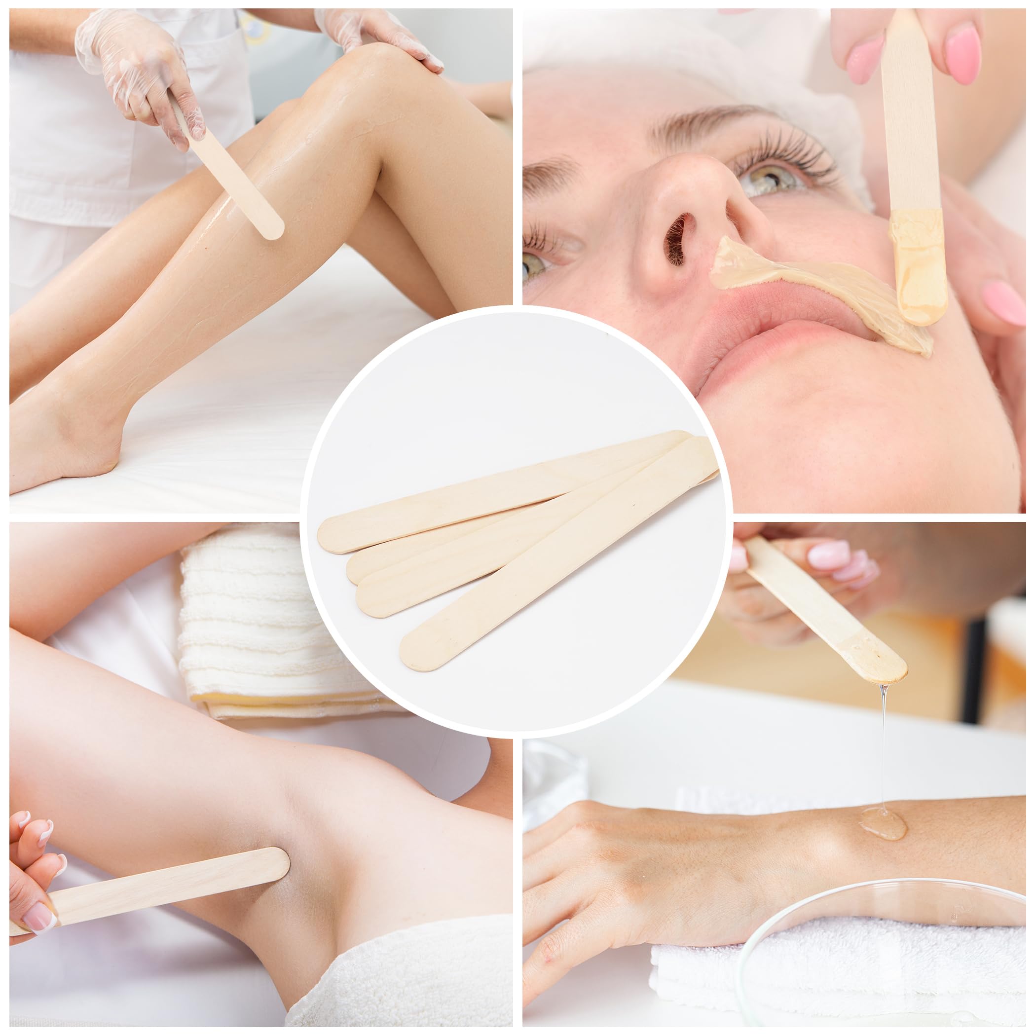 1200 Pieces Large Wooden Wax Sticks, 6-Inch Wood Waxing Sticks Wax Spatulas Applicator, Wood Craft Sticks for Body Hair Removal, Tongue Depressors, Popsicle Sticks