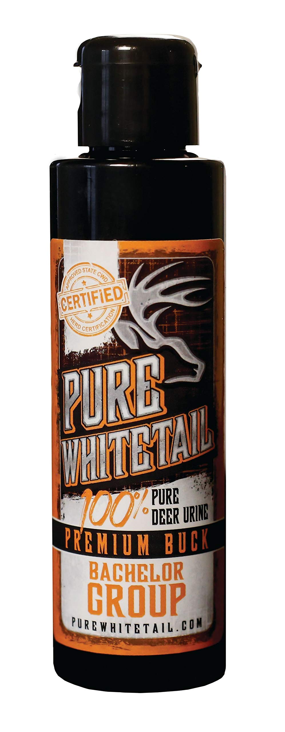 Pure Whitetail Bachelor Group | Whitetail Buck Urine | Fresh 100% Pure Mock Scrape Urine | Cover Scent from Multiple Bucks | Deer Pee | Buck Scent | 4 oz Bottle