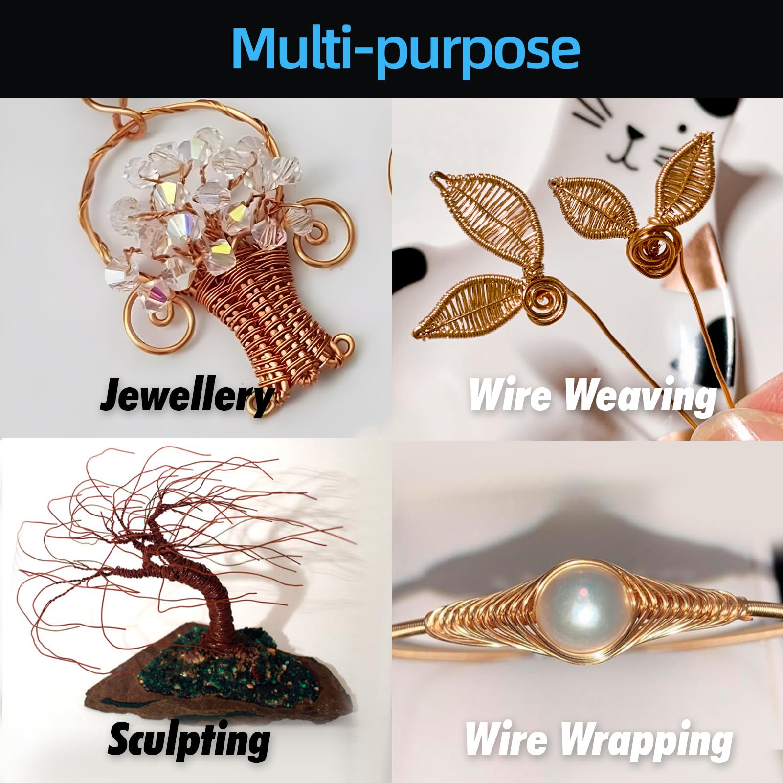 Art3d 18 Gauge 60 FT 99.9% Pure Soft Copper Wire for Electroculture Gardening, Jewelry Making, Beading, Science Projects, DIY Artwork, 1 Roll