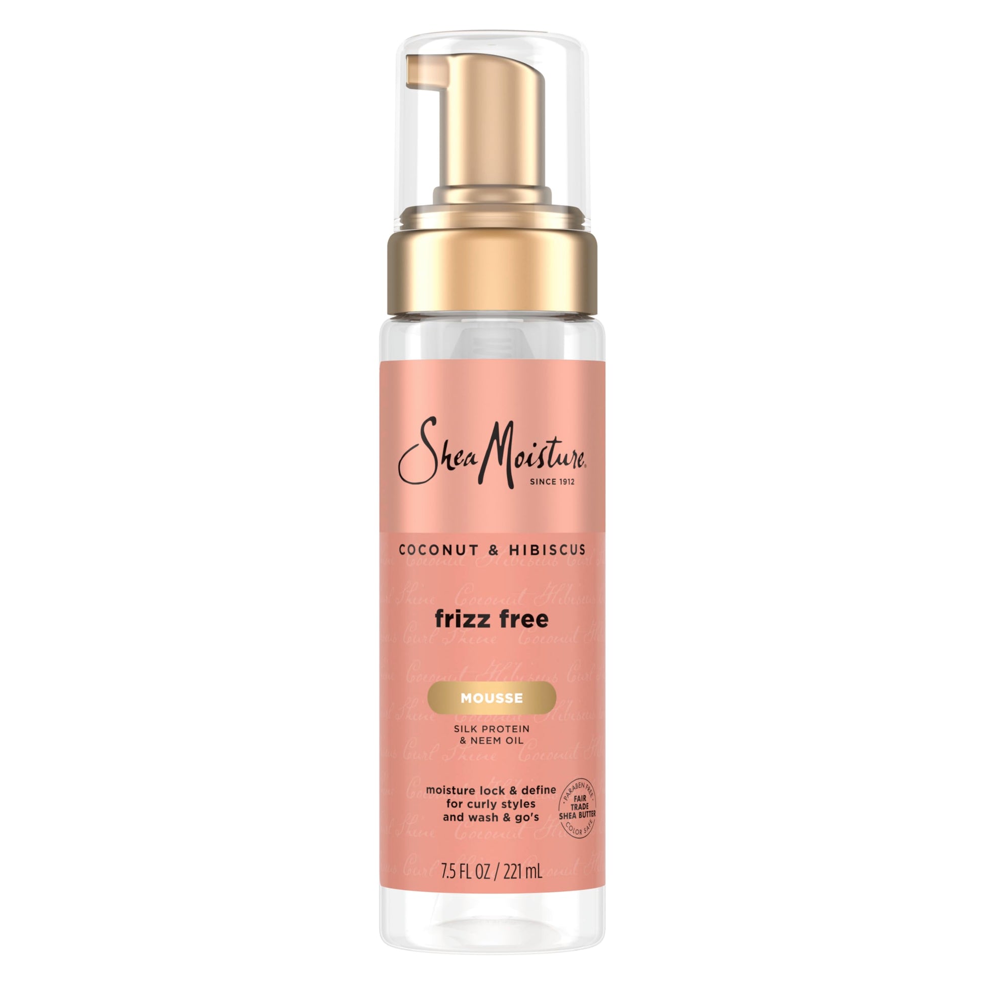Shea Moisture Curl Mousse Coconut and Hibiscus for Frizz Control Styling Mousse with Shea Butter 7.5 oz