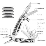 WETOLS Multitool Needle Nose Pliers,21-in-1 Stainless Steel Multi Tool Pocket Knife with Screwdriver Sleeve,Self-locking Survival Knife with EDC Pouch-Great for Outdoor, Simple Repair, Camping, Hiking