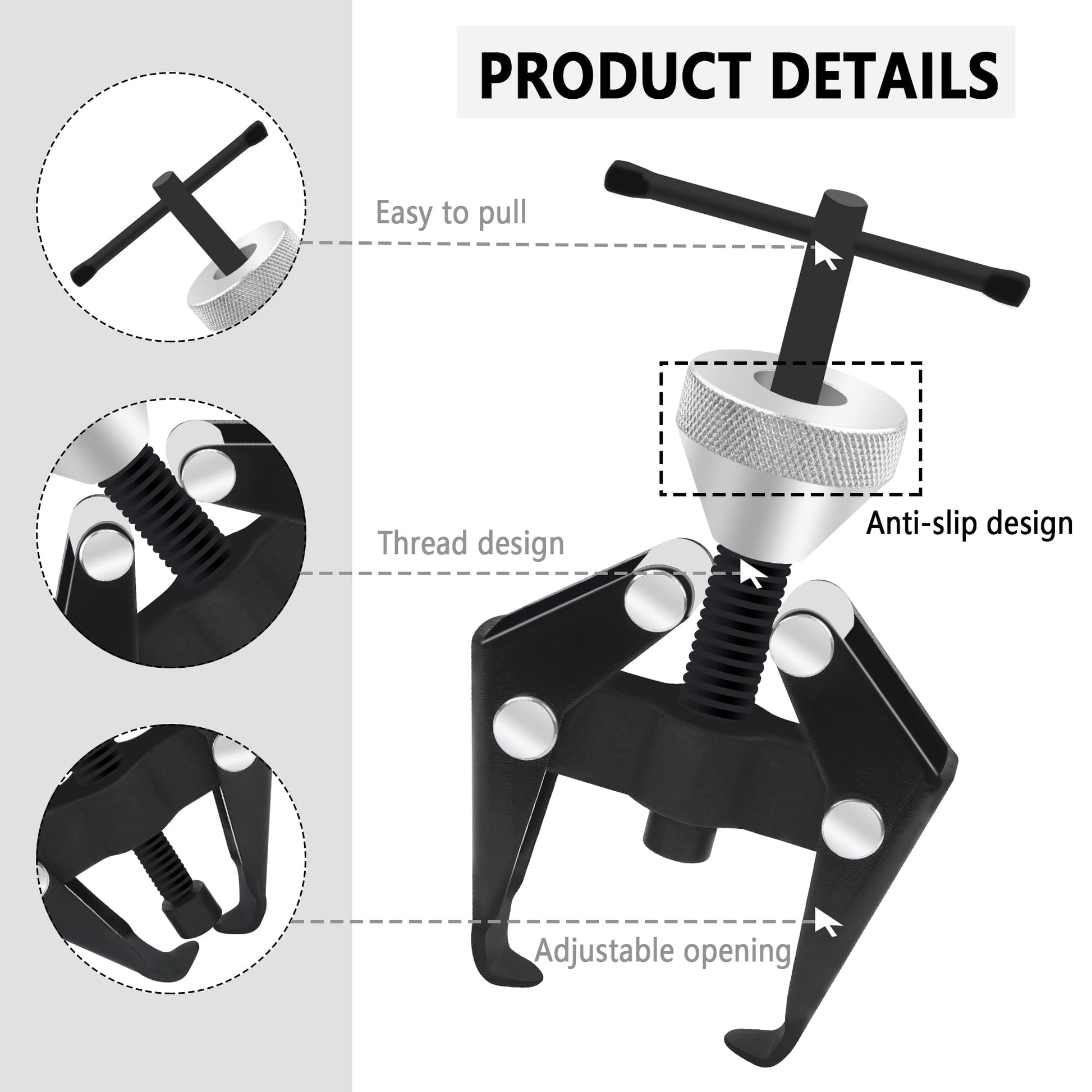 Windshield Wiper Arm Removal Tool Kit,Heavy Duty Wiper Arm Puller/Battery Terminal Puller,Universal Car Accessories Carbon Steel Small Bearing Puller for Most Car Truck SUV RV