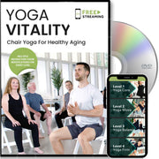 Yoga Vitality - Chair Yoga For Seniors, Older Adults, and Absolute Beginners | Made For Healthy Aging, Improved Mobility, Joint Health, Balance, Pain Relief, and Injury Prevention | 4 Levels