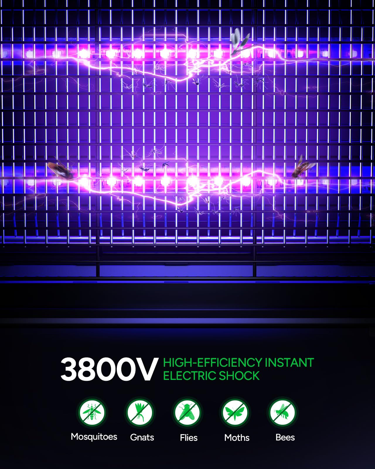 Buzbug LED Bug Zapper Outdoor Indoor, 10 Years Lifespan Lamp, Rechargeable 5200mAh Battery, Portable Camping Fruit Fly Mosquito Moth Gnat Wasp Trap, Killer, Zapper -MA015C (White)