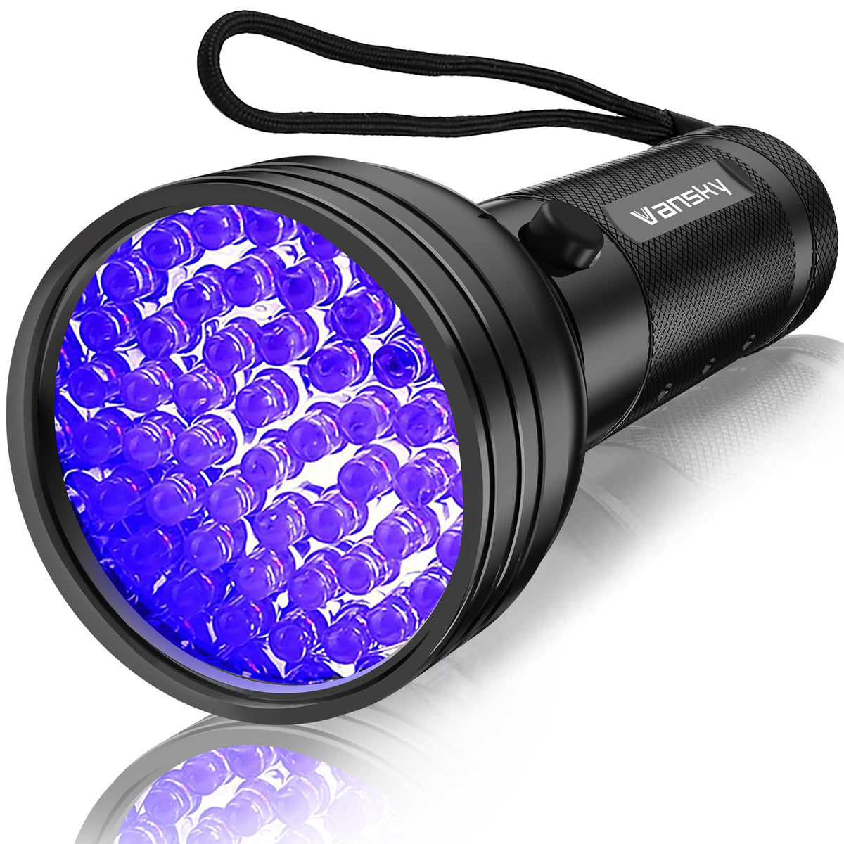 Vansky UV Taschenlampe Schwarzlicht, 51 LED Schwarzlicht Haustier Urin Detektor für Hunde-/Katzenurin, trockene Flecken, Bettwanzen, Harzhärtung, Skorpionfinder