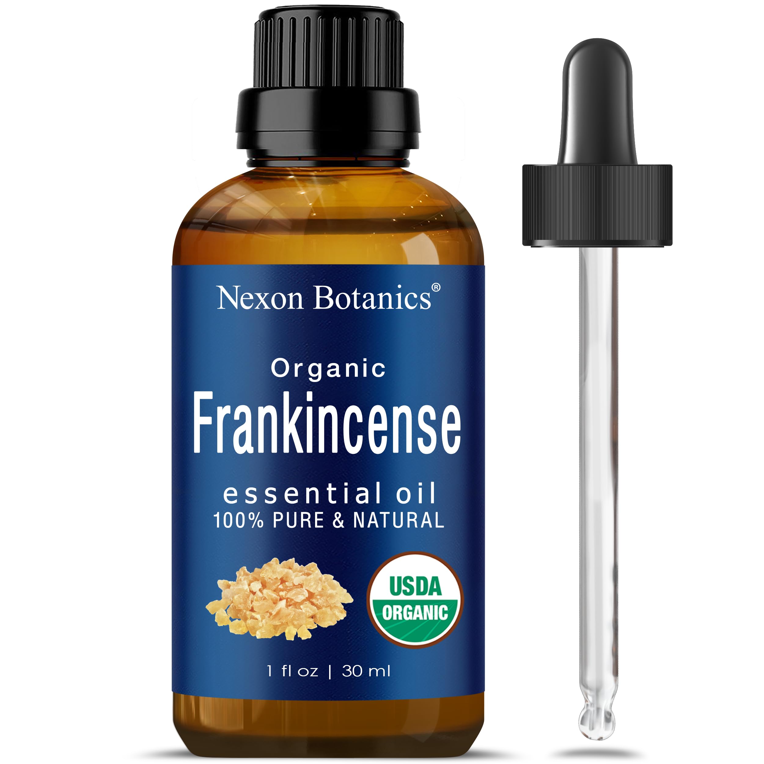 Organic Frankincense Essential Oil 30 ml - Boswellia Serrata - Natural, Pure Frankincense Oil for Diffuser, Aromatherapy - Therapeutic Grade - Skin Use and Hair Care Benefits from Nexon Botanics