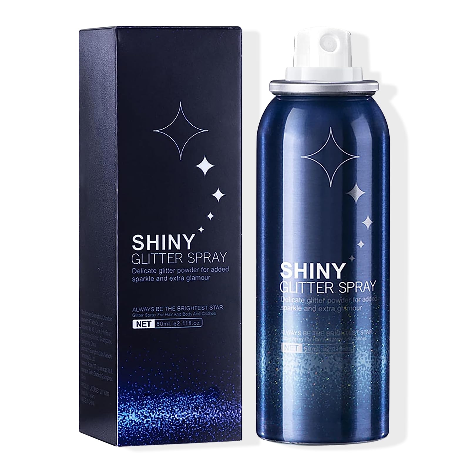 HANYWIL Body Glitter Spray for Hair and Body, Hairspray for Clothes, Long-Lasting Body Shimmer Spray Suitable for Stage, Festival Rave and Makeup Prom 2.11 Fl Oz